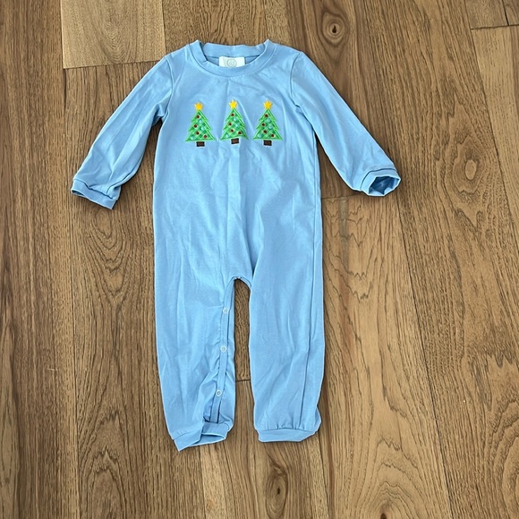 Smocked South Christmas Onesie - Picture 1 of 4
